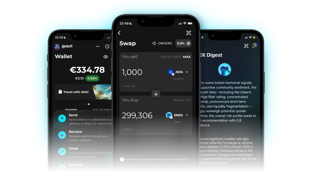 Begin Wallet Screens