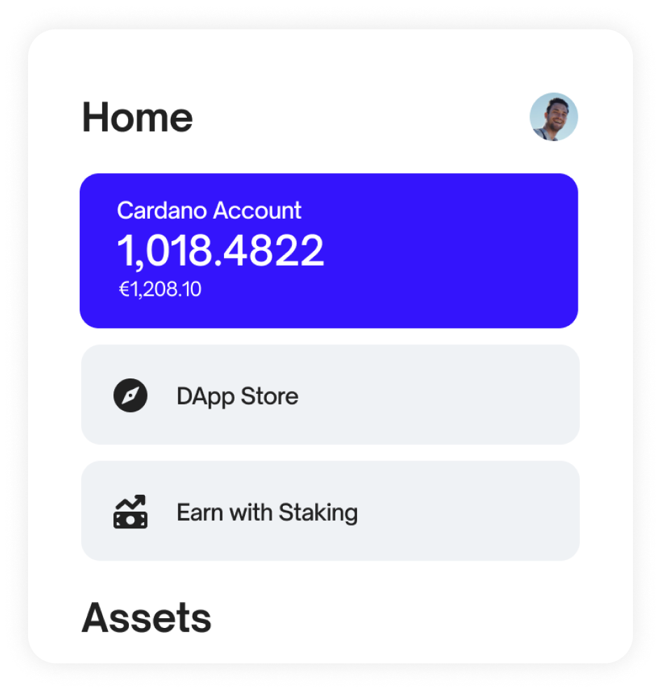 Begin Wallet App Home